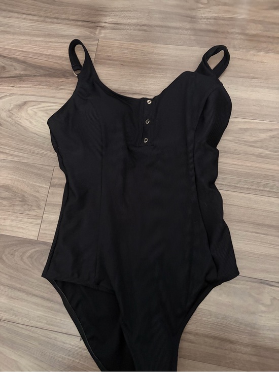 Other - Black Ribbed One-Piece Swimsuit